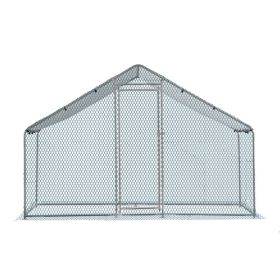 6.5 x 10 ft Large Metal Chicken Coop, Walk-in Poultry Cage Chicken Hen Run House with Waterproof Cover