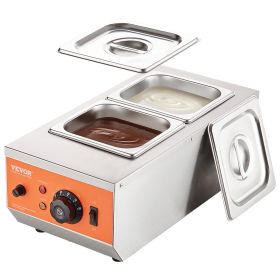 VEVOR Chocolate Tempering Machine, 9 Lbs 2 Tanks Chocolate Melting Pot with TEMP Control 86-185 F