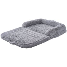 VEVOR Human Dog Bed, 72" x48"x10" Giant Human Dog Bed for Adults and Pets, Human Size Dog Bed with Washable PV Velvet Cover, Egg Orthopedic Foam