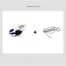 Cute Bird Design Cat Teaser Toy, SimulationParrot Cat Teaser Toy, Interactive Cat Teaser Toy,Pet Supplies Catbirdtoy Catnip (Option: Black white)