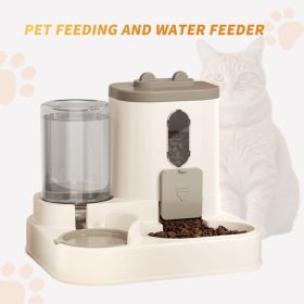 Fully Automatic 2in1 Cat Food Dispenser - Integrated Water And Food Feeding System - Cute Water Dispenser (Option: Grey)