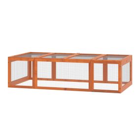 Large Wooden Rabbit Hutch Small Animal Habitat Enclosure Outdoor Run and Lockable Doors - Natural (Option: Natural Wood-935x500x225 mm)