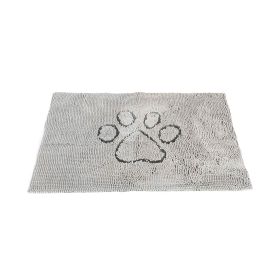DGS Pet Products Dirty Dog Door Mat Small Mocha Brown 23" x 16" x 2" (Color: Silver Grey, size: large)